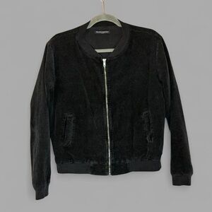 Brandy Melville Black Corduroy Bomber Jacket